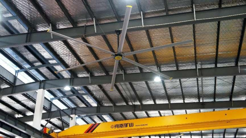 6-Blade 1500W พัดลมเพดานอุตสาหกรรม เครื่องยนต์ 3 ขั้นแรง 1400m2 พื้นที่ครอบคลุม