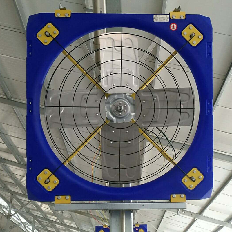 การไหลเวียนของอากาศ แฟน PE กรอบการปรับอากาศสัตว์ 38/0.96m กว้างใบ 410w พลังงานเข้า