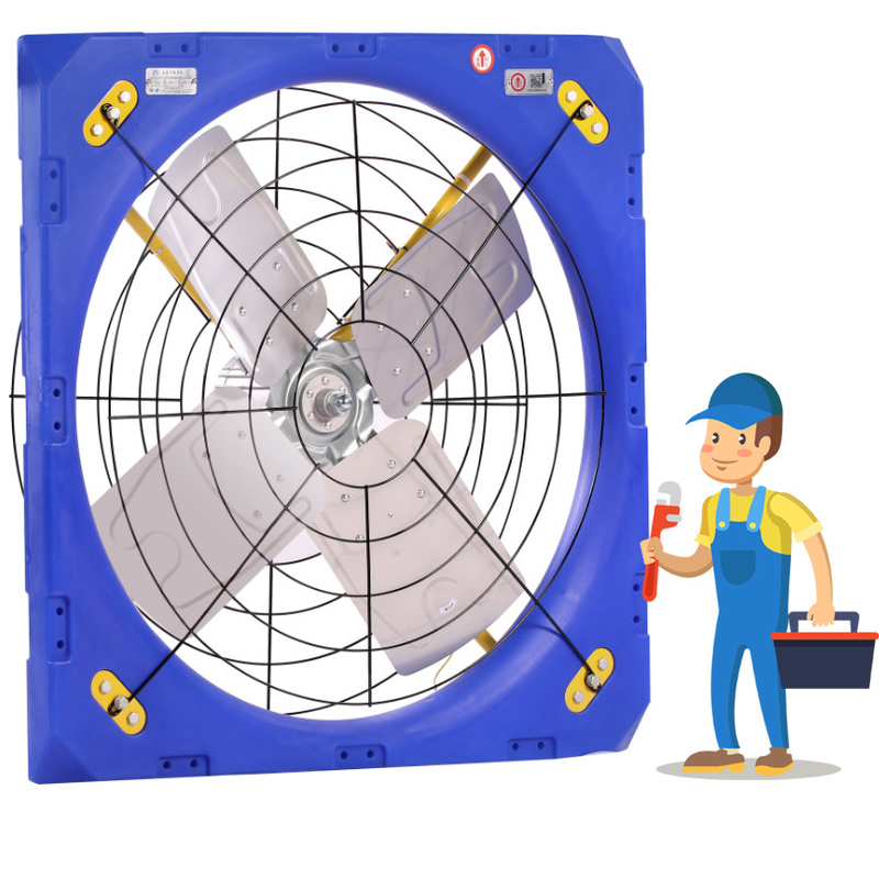 ระบบระบายอากาศปศุสัตว์ พัดลมระบายอากาศ พรม PE ชั้นสอง 27000m3/h กระแสอากาศ 1.1A ปัจจุบัน
