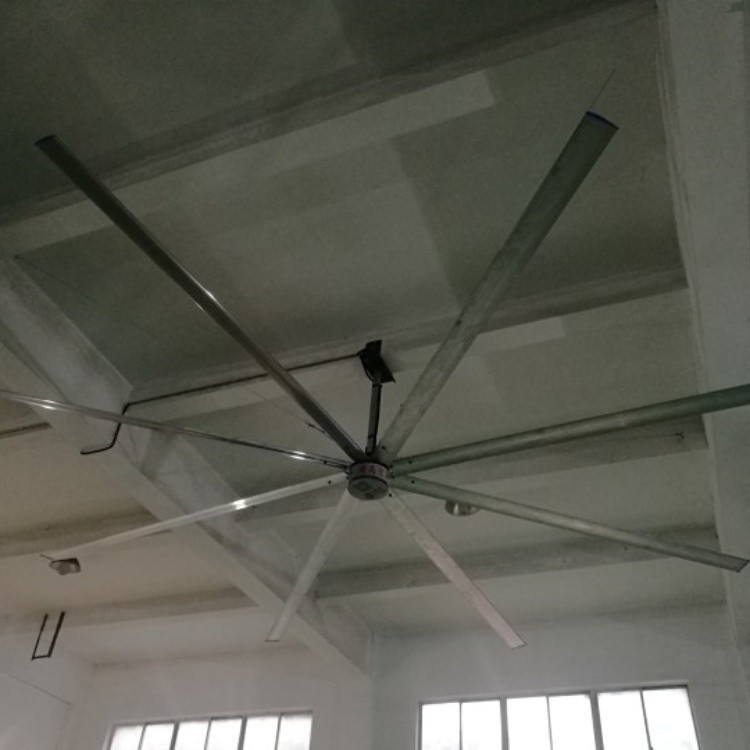 พัดลมเพดานอุตสาหกรรม 6pcs วัสดุสับสนธ์ใบมีดสําหรับพื้นที่ครอบคลุม 1400m2 และเสียงต่ํา