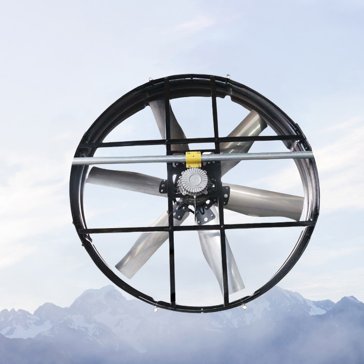 พัดลมปานิลอุตสาหกรรมที่มีประสิทธิภาพสูง 3Φ 380V 50Hz พลังงานไฟฟ้าและปริมาณอากาศที่โดดเด่น 60m3h
