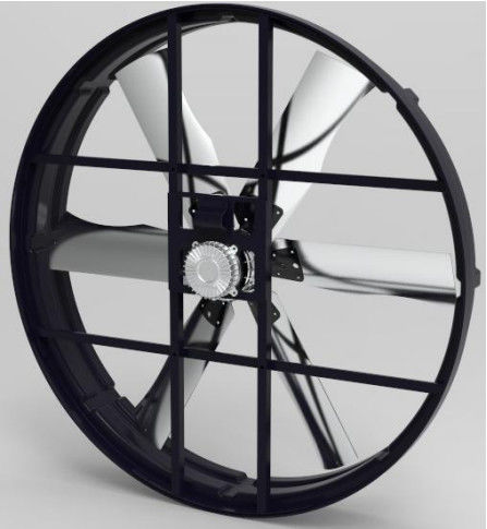 55''พานลมพัดลมพัดลมอุตสาหกรรม 66000m3/h การไหลของอากาศ 1200W พลังงานระดับเสียงต่ําและการใช้งานที่กว้าง