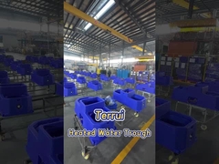 ถังน้ําปศุสัตว์สีฟ้าที่มีการทดสอบกันแอนติฟรีส ระดับการควบคุมระดับการไหลของ 30-50 ลิตร/นาที